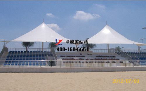 張家口<font color='red'>膜結(jié)構(gòu)看臺</font>/主席臺/舞臺【東方中學等】工程設(shè)計施工案例