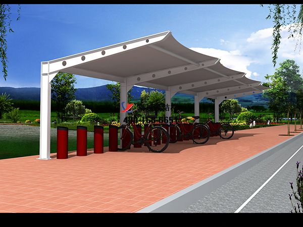 株洲<font color='red'>膜結(jié)構(gòu)車(chē)棚</font>【株洲市水務(wù)投資集團(tuán)有限公司-停車(chē)棚】工程實(shí)例