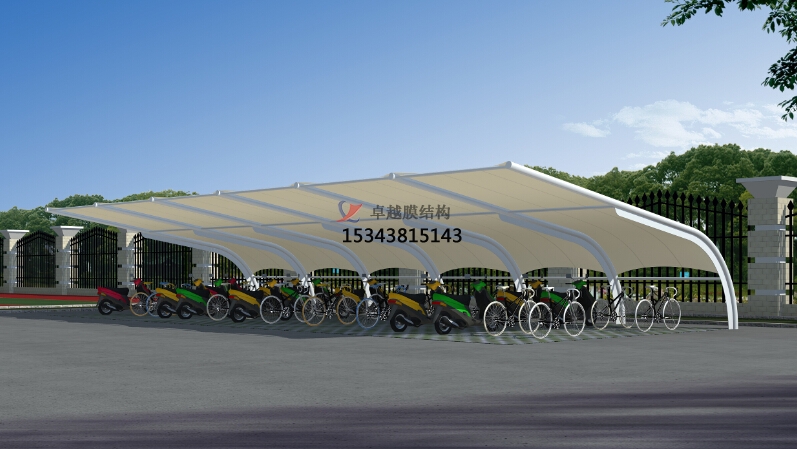 通遼<font color='red'>膜結(jié)構車棚</font>【通遼市宏源硅砂有限公司等】設計施工案例
