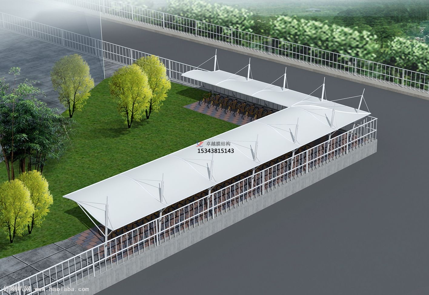 赤峰<font color='red'>膜結(jié)構車棚</font>【赤峰永成建設集團有限公司等】設計施工案例